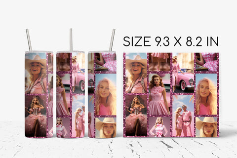 Girly Tumbler Sublimation Wrap. Barbie Style 20 OZ Tumbler - So Fontsy