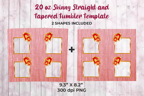 Pink Glitter Design Tumbler Sublimation Template with Photo Frame 20 oz Sublimation Sublimatiz Designs 