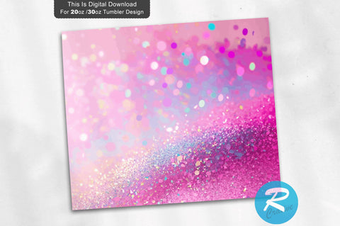 Pink Glitter Holographic 20 oz / 30 oz Tumbler PNG Sublimation Regulrcrative 