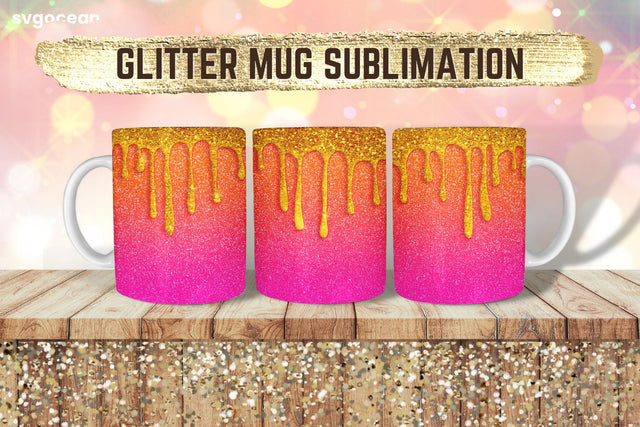 Pink Glitter Mug | PNG Bundle | Mug Wrap Sublimation SvgOcean 