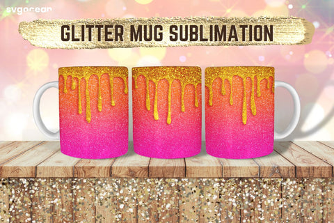 Pink Glitter Mug | PNG Bundle | Mug Wrap Sublimation SvgOcean 