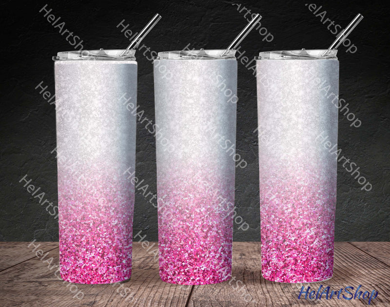 Pink Glitter Ombre Tumbler | PNG Sublimation - So Fontsy