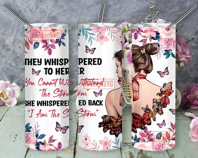 Pink Glitter Pink Breast Cancer Wrap 20 oz Tumbler, Stronger than the Storm Tumbler Wrap, Pink Breast Cancer Sublimation Straight & Tapered Sublimation DesignSVG 