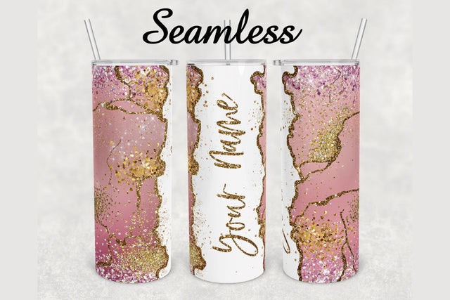 Pink Gold Glitter Marble Tumbler sublimation design 20 oz skinny tumbler wrap Sublimation BambinaCreations 