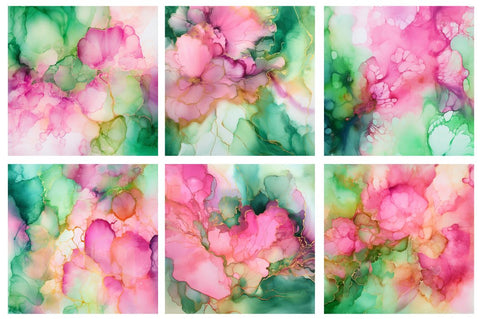 Pink & Green Alcohol Ink Backgrounds Sublimation Regulrcrative 