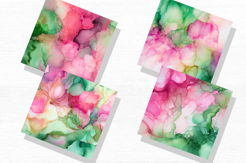 Pink & Green Alcohol Ink Backgrounds Sublimation Regulrcrative 