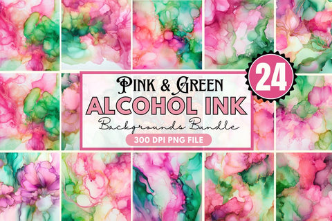 Pink & Green Alcohol Ink Backgrounds Sublimation Regulrcrative 