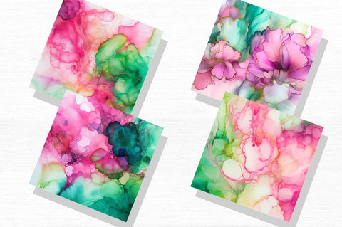 Pink & Green Alcohol Ink Backgrounds Sublimation Regulrcrative 