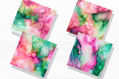 Pink & Green Alcohol Ink Backgrounds Sublimation Regulrcrative 