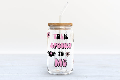 Pink Halloween Can Glass Wrap Bundle. Can Glass 16 OZ Bundle SVG Olga Terlyanskaya 
