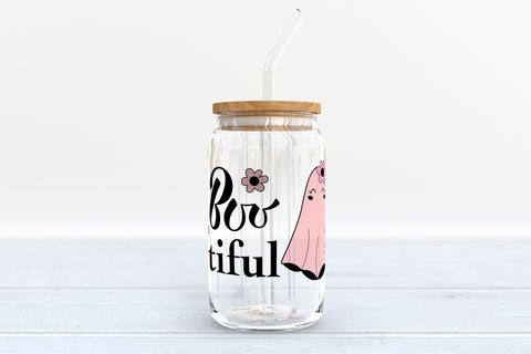 Pink Halloween Can Glass Wrap Bundle. Can Glass 16 OZ Bundle SVG Olga Terlyanskaya 