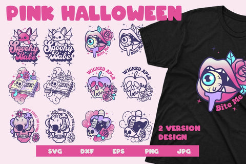 Pink Halloween svg and sublimation bundle SVG dadan_pm 