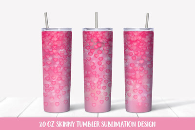 Pink hearts 20oz skinny tumbler sublimation wrap Sublimation LaBelezoka 