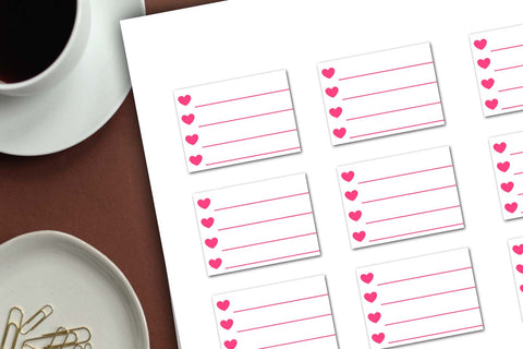 Pink Hearts Checklist Planner Stickers- Valentine Stickers SVG Happy Printables Club 