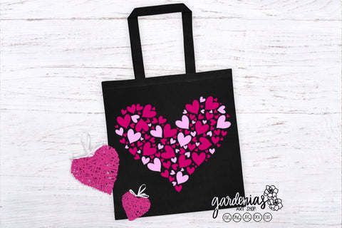 Pink Hearts in Heart SVG SVG Gardenias Art Shop 