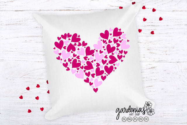 Pink Hearts in Heart SVG SVG Gardenias Art Shop 