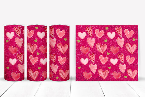 Pink Hearts Tumbler I Valentines Day Sublimation Tumbler Sublimation Happy Printables Club 