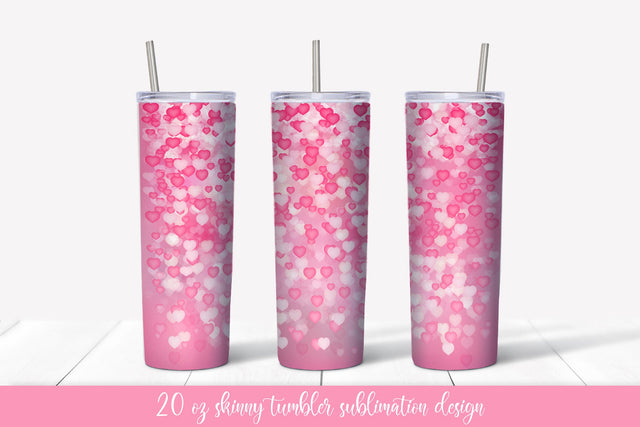Pink hearts tumbler sublimation. Valentines tumbler wrap Sublimation LaBelezoka 