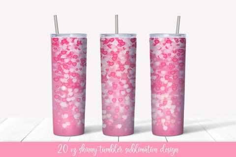 Pink hearts tumbler sublimation. Valentines tumbler wrap Sublimation LaBelezoka 