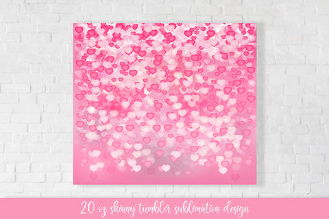 Pink hearts tumbler sublimation. Valentines tumbler wrap Sublimation LaBelezoka 