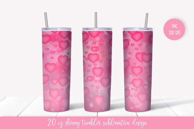 Pink Hearts tumbler sublimation wrap Sublimation LaBelezoka 