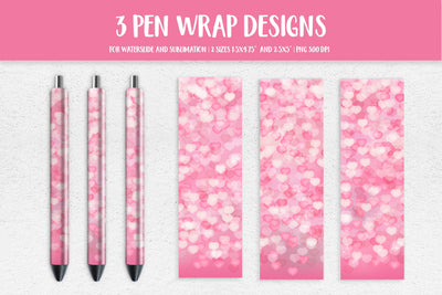 Pink Hearts Wrap Template. Sublimation or Waterslide Sublimation LaBelezoka 