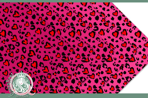 Pink Leopard Heart Papers Digital Pattern QueenBrat Digital Designs 