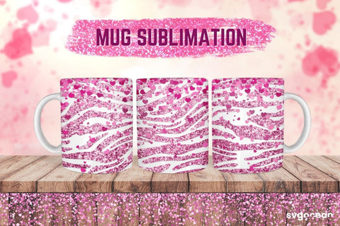 Pink Leopard Mug Sublimation | PNG Bundle | Valentines day Sublimation SvgOcean 