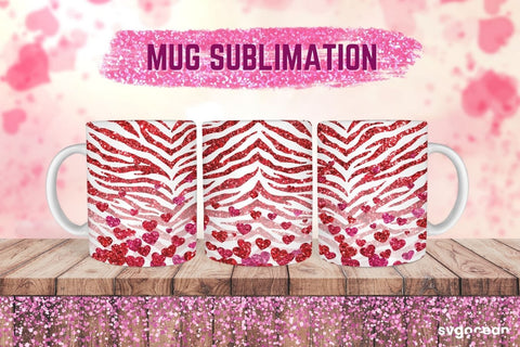 Pink Leopard Mug Sublimation | PNG Bundle | Valentines day Sublimation SvgOcean 