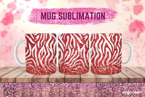 Pink Leopard Mug Sublimation | PNG Bundle | Valentines day Sublimation SvgOcean 