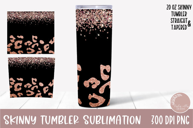 Pink Leopard Skinny Tumbler-Leopard Sublimation Tumbler PNG Sublimation Linden Valley Designs 