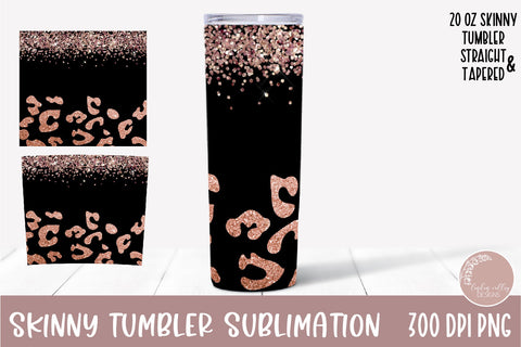 Pink Leopard Skinny Tumbler-Leopard Sublimation Tumbler PNG Sublimation Linden Valley Designs 