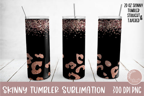 Pink Leopard Skinny Tumbler-Leopard Sublimation Tumbler PNG Sublimation Linden Valley Designs 