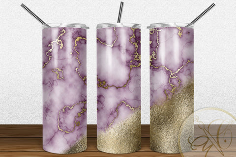 Pink Marble 20oz Skinny Tumbler Sublimation Sublimation Marlene Campos 