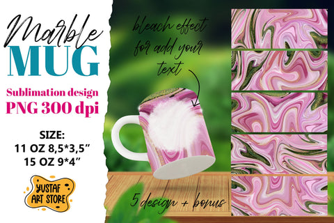Pink Marble sublimation mug 11oz 15oz. 5 PNG design Sublimation Yustaf Art Store 