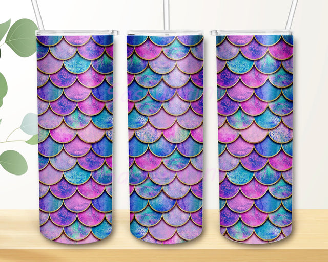 Pink Mermaid Scales Sublimation 20oz skinny designs downloads, Sublimation Tumbler Designs, Tumbler PNG, 20oz Skinny Tumbler Wrap Sublimation sassyprint 