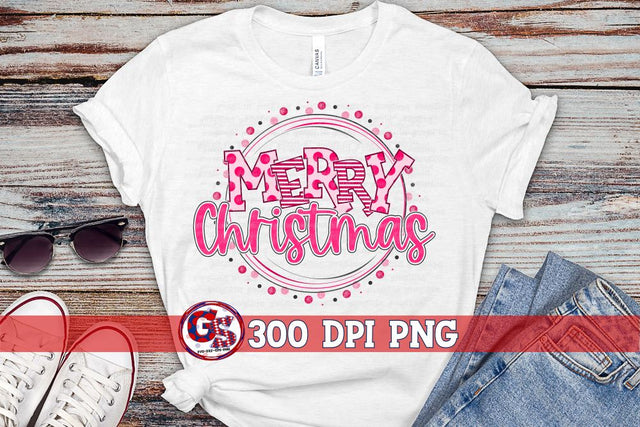 Pink Merry Christmas PNG for Sublimation Sublimation Greedy Stitches 