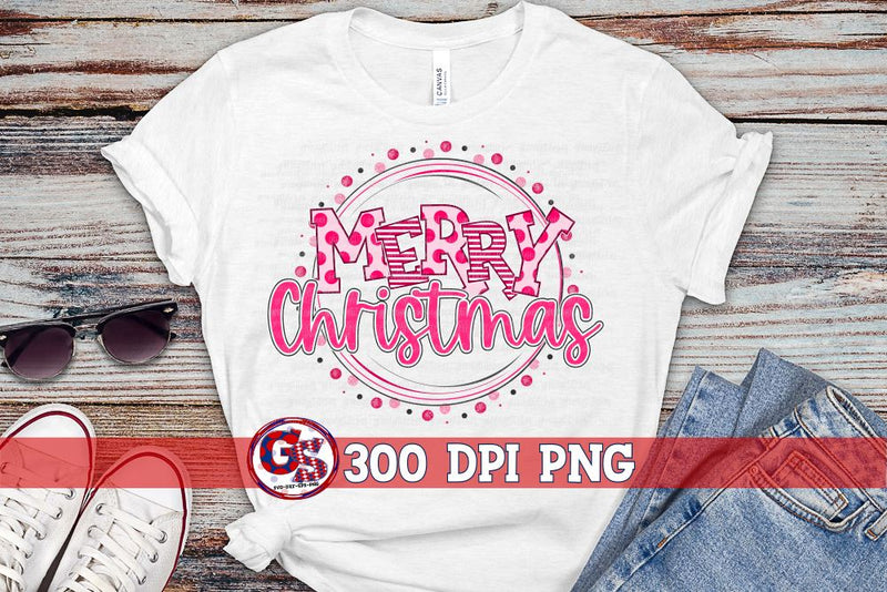 Pink Merry Christmas PNG for Sublimation Sublimation Greedy Stitches 