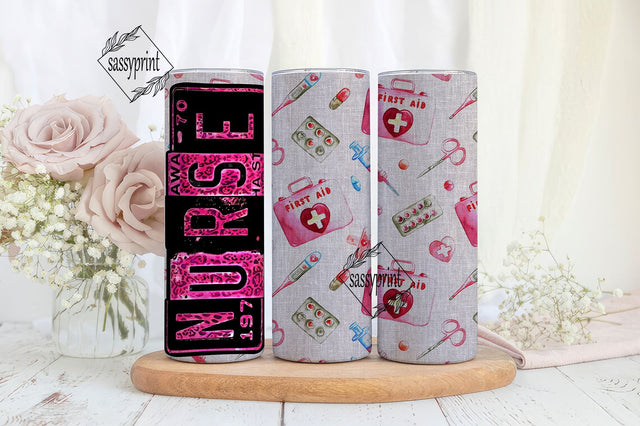 Pink nurse tumbler,leopard glitter nurse 20oz Skinny Tumbler Sublimation Designs, Nurse PNG File Digital Download,Nurse life PNG Sublimation sassyprint 
