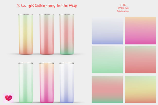 Pink Ombre Skinny Tumbler Sublimation Design Sublimation Kseniia designer 
