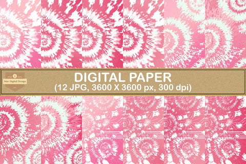Pink Ombre Tie Dye Texture Digital Papers Backgrounds Digital Pattern SineDigitalDesign 