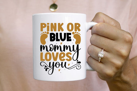 Pink or blue mommy loves you SVG SVG Regulrcrative 