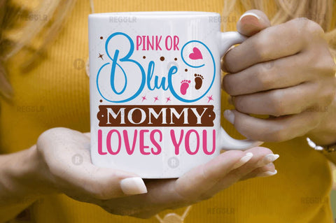 Pink or blue mommy loves you SVG SVG Regulrcrative 