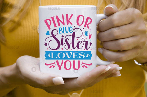 Pink or blue Sister loves you SVG SVG Regulrcrative 