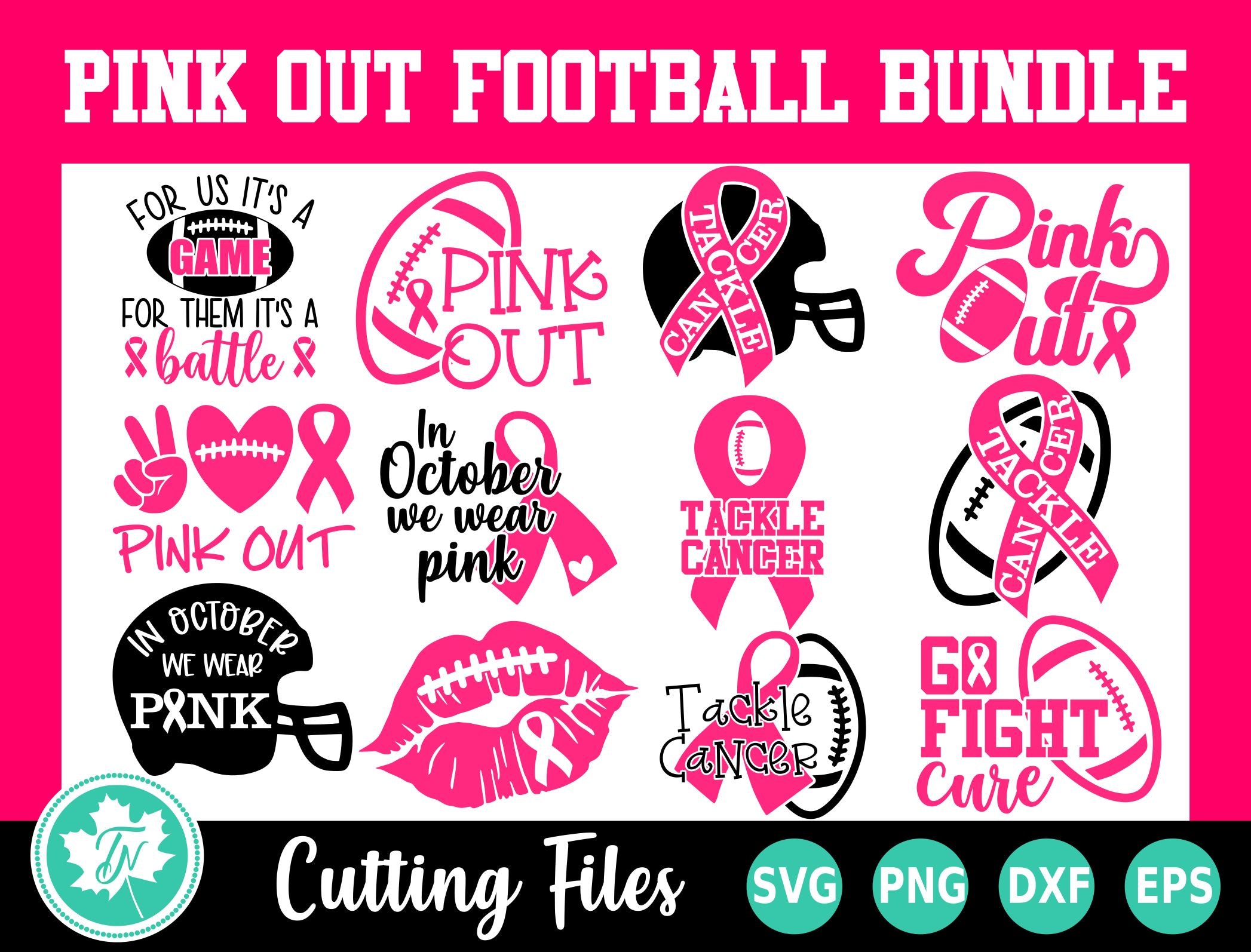 Pink Out SVG Bundle - So Fontsy