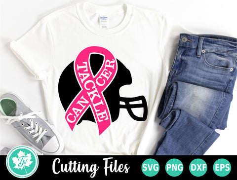 Pink Out SVG | Football SVG | Tackle Cancer Helmet SVG TrueNorthImagesCA 