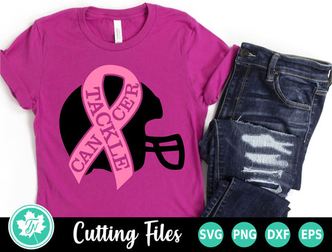 Pink Out SVG | Football SVG | Tackle Cancer Helmet SVG TrueNorthImagesCA 