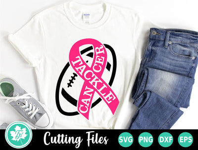 Pink Out SVG | Football SVG | Tackle Cancer SVG SVG TrueNorthImagesCA 