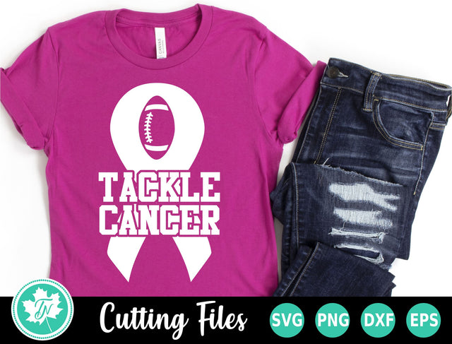 Pink Out SVG | Football SVG | Tackle Cancer SVG TrueNorthImagesCA 