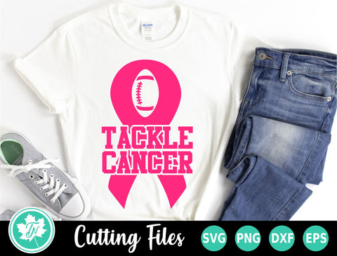 Pink Out SVG | Football SVG | Tackle Cancer SVG TrueNorthImagesCA 